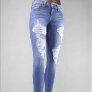 Flying monkey skinny ripped jeans mid rise